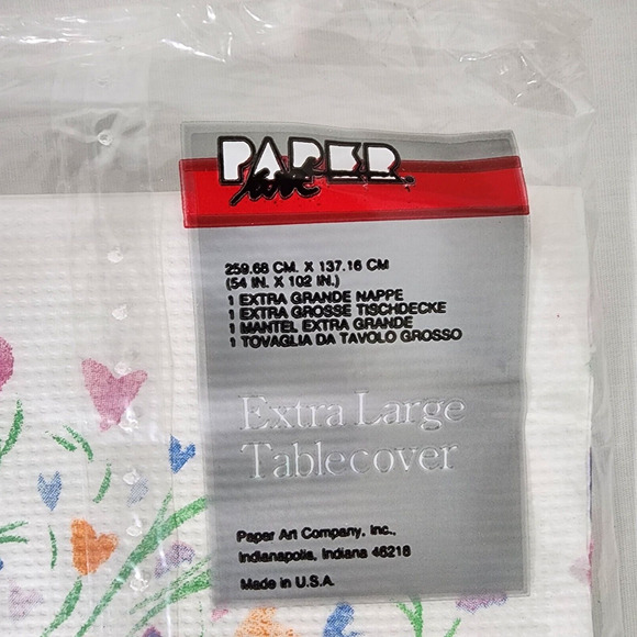 Vintage Paper Art Extra Large Table Cover For The Bride 54x102" Paper Tablecloth - Picture 3 of 4